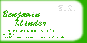 benjamin klinder business card